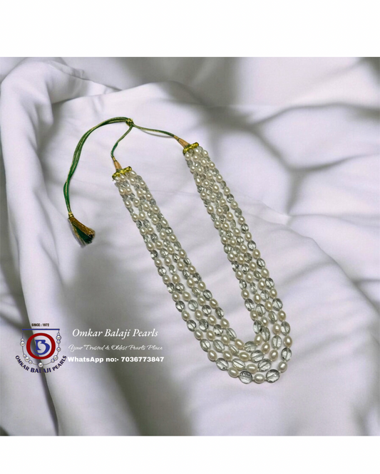 Prasiolite & Pearls