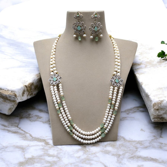 Artisan Dual Side Locket Real Pearl Set