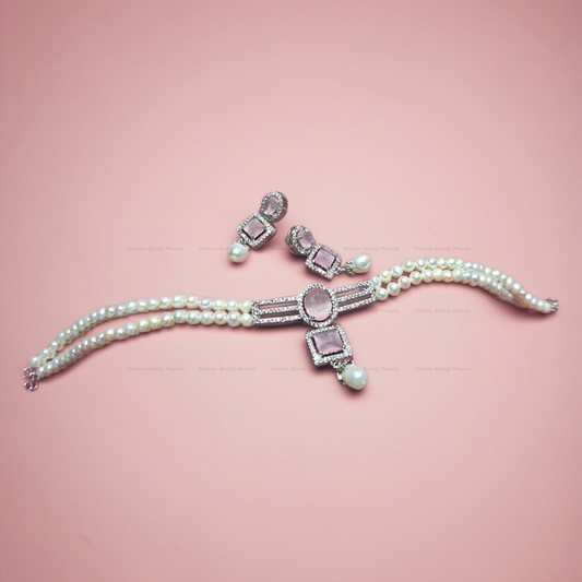 Rose Pink Choker Set 2 layer