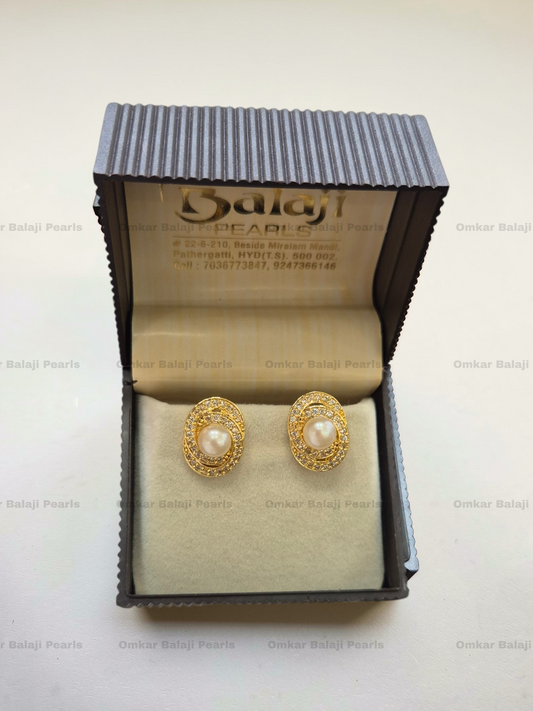 Pearls oval Studs
