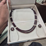 2 Layers Unique Color Pearls Set [ wine color ]