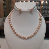 8mm Pink Round Pearls