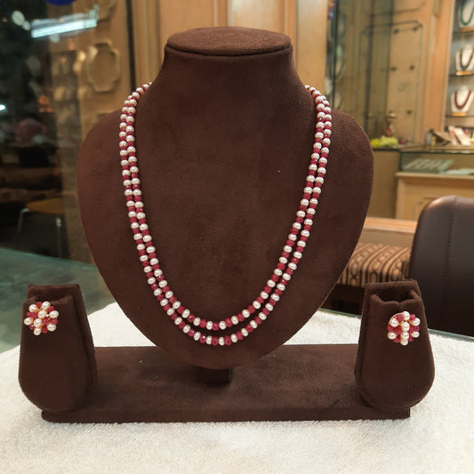 Natural Ruby & Pearls Set