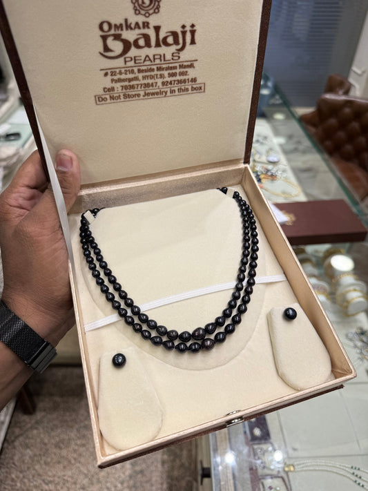 Black Gradation Pearls Set