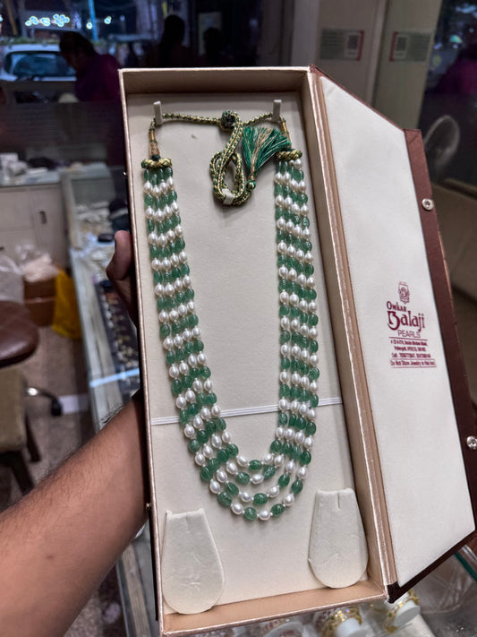 Aventurine & pearls Combination set