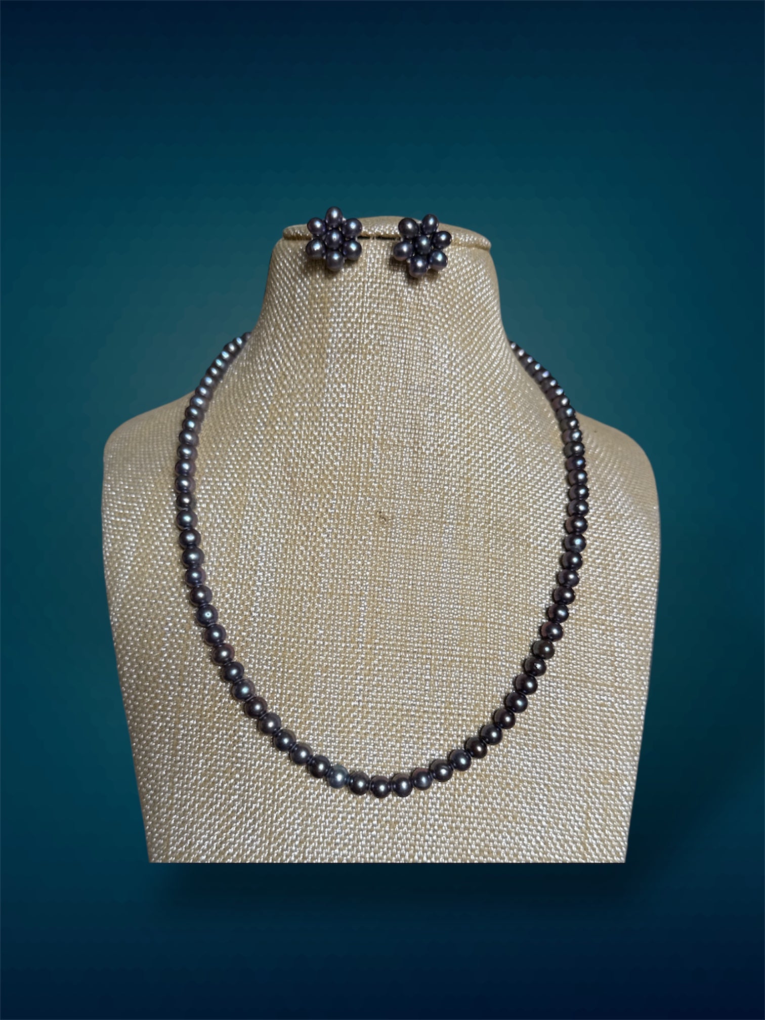 Grey1 Layers With Flower Earrings