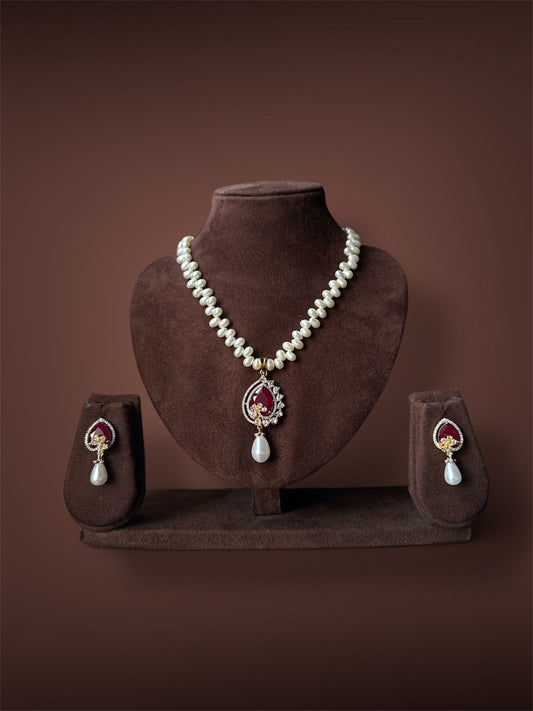 Flower Pearls Set Red