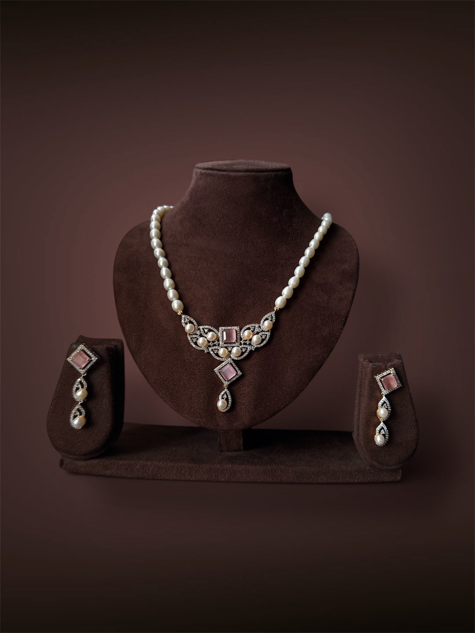 Designer Pearl Set Rose Pink
