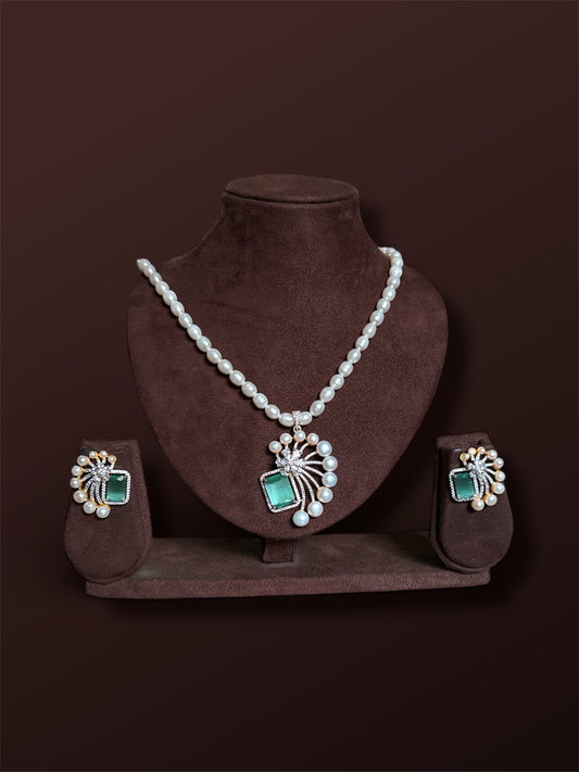 UNIQUE PEARLS SET [ Teal BLUE ]