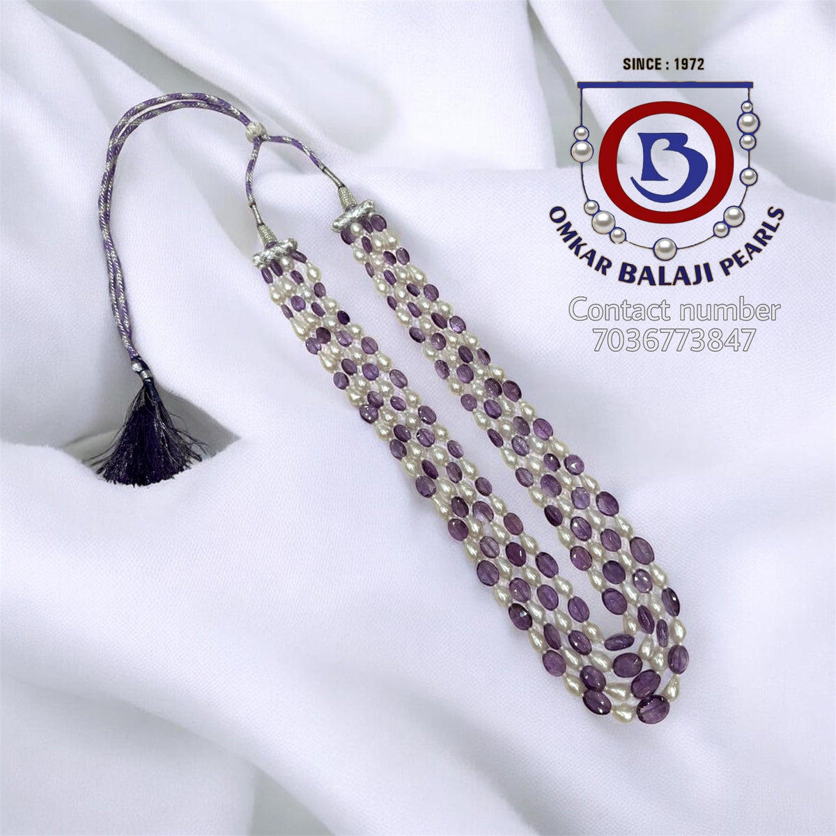 Real Amethyst & Real Pearls set