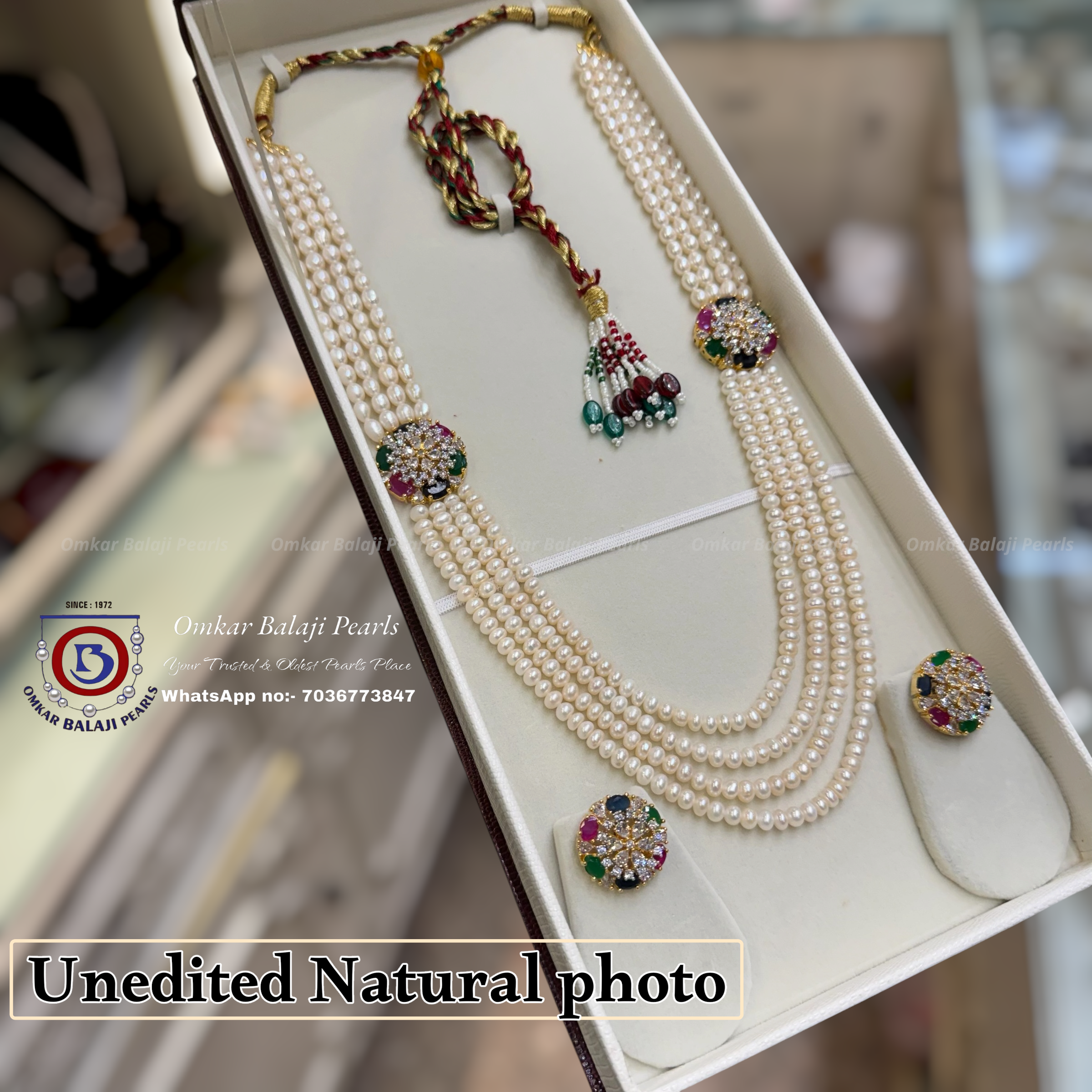 ✨ Exclusive Masterpiece – Real Pearl Multi-Layer Necklace Set ✨