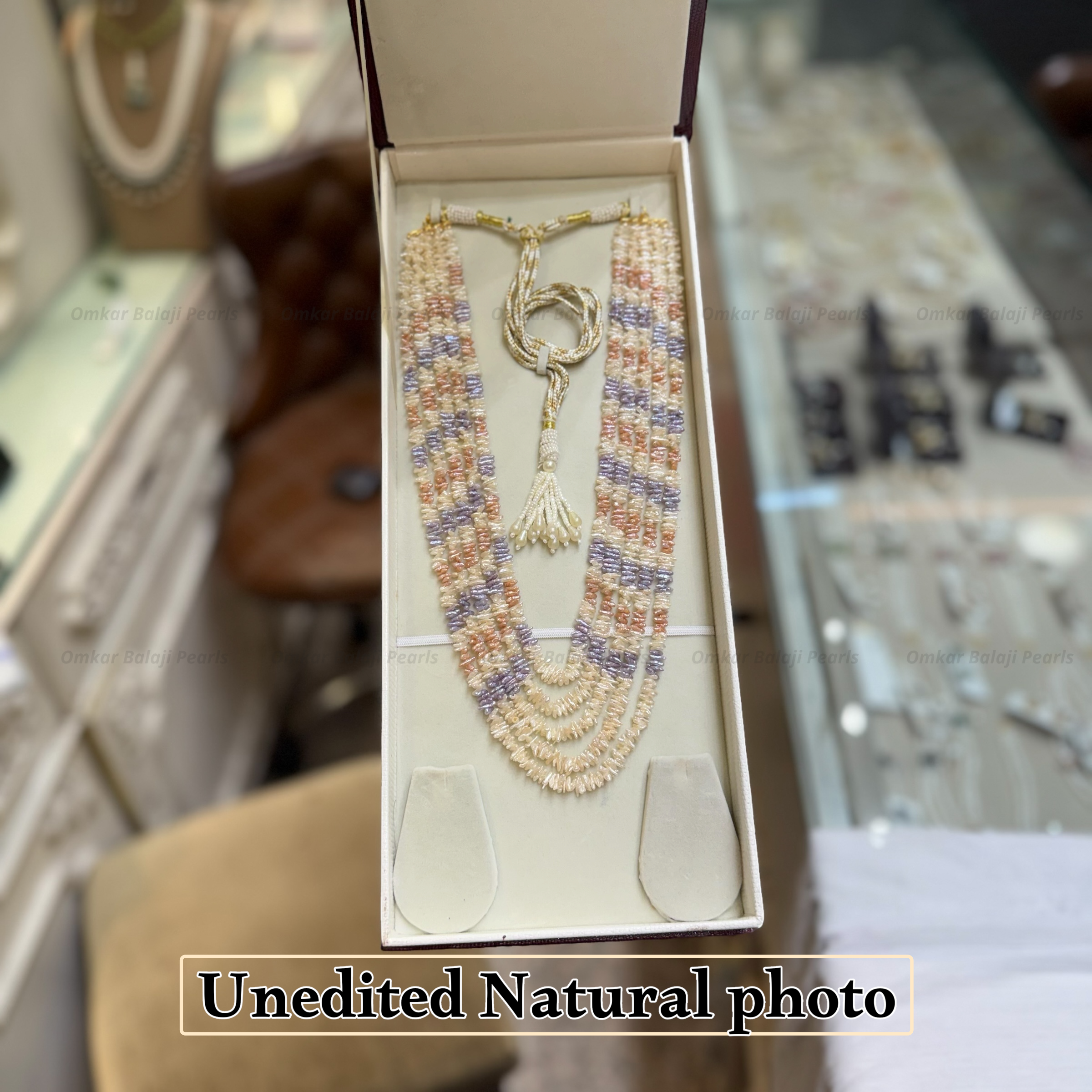 Rare Cornflake Baroque Pearl 5-Layer Mala