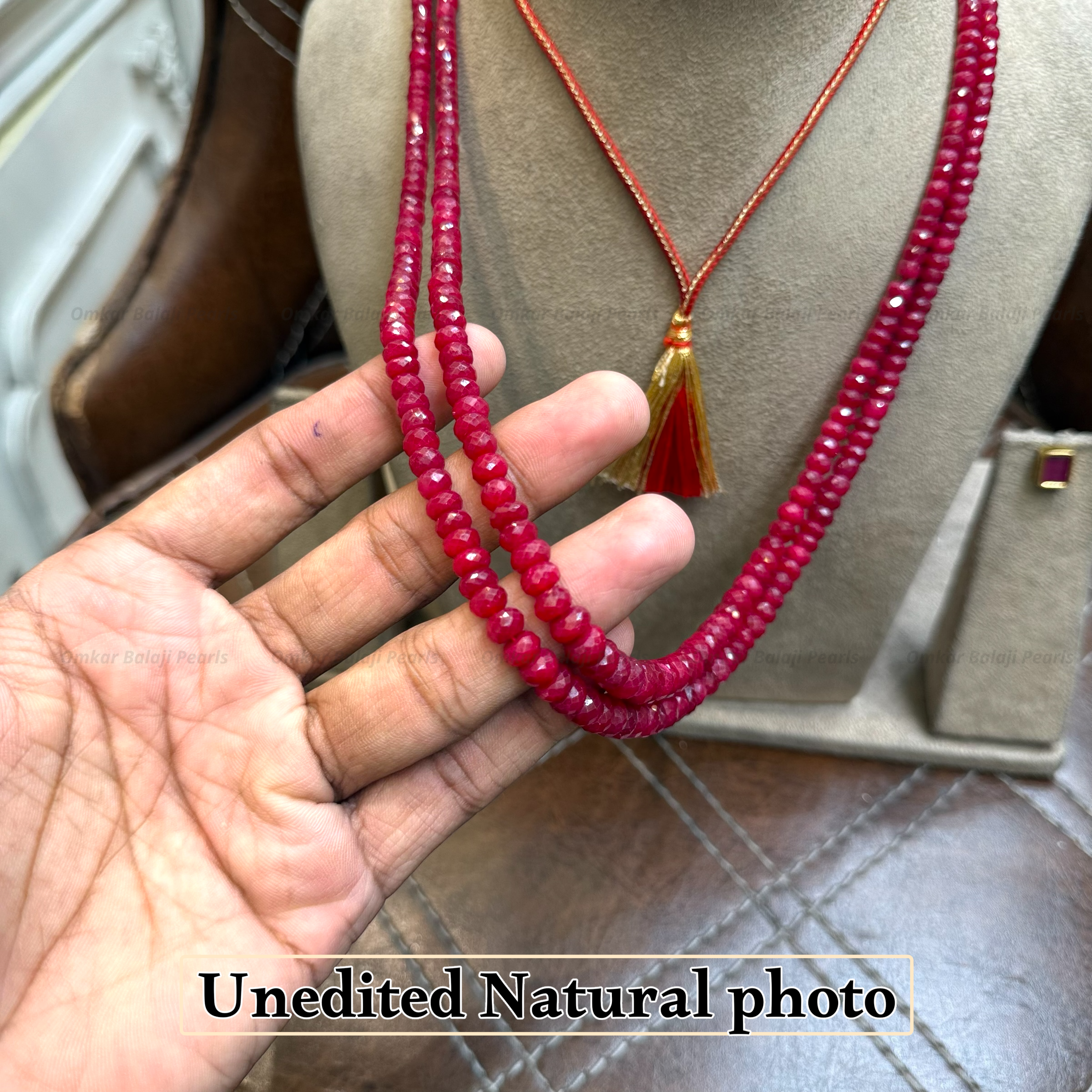 Real Ruby – Rare Iseral Cut 2-Line Mala