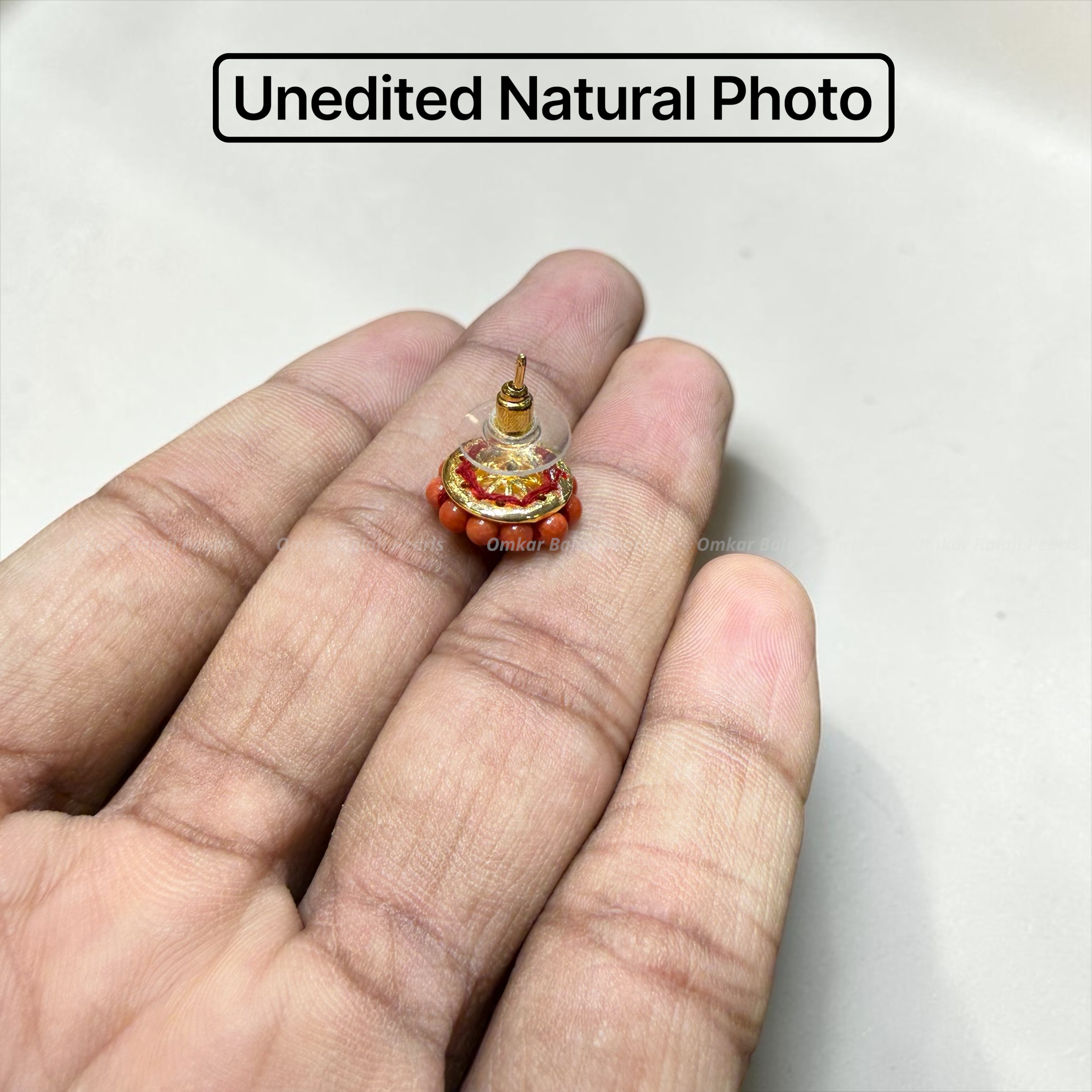 🌺 Real Taiwan Coral & Natural Pearl Stud Earrings 🌺