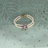 Amythist color Pearls Braclet