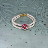 Flower Red 2 Layer Braclet