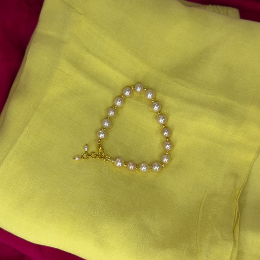 Round Pink Pearls Braclet 1 Liner