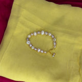 Broque pearls white & Pink Single Layer Braclet