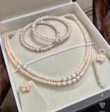 2 line mala + earrings + Bangle