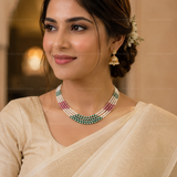 Multi-Strand Gemstone & Pearl Necklace