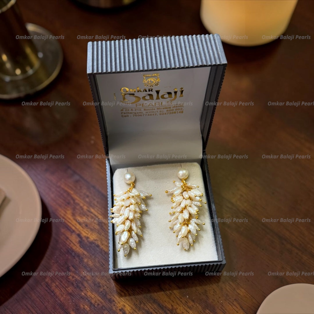 🍇 Grape Pearl Earrings – A Statement of Rare Elegance ✨