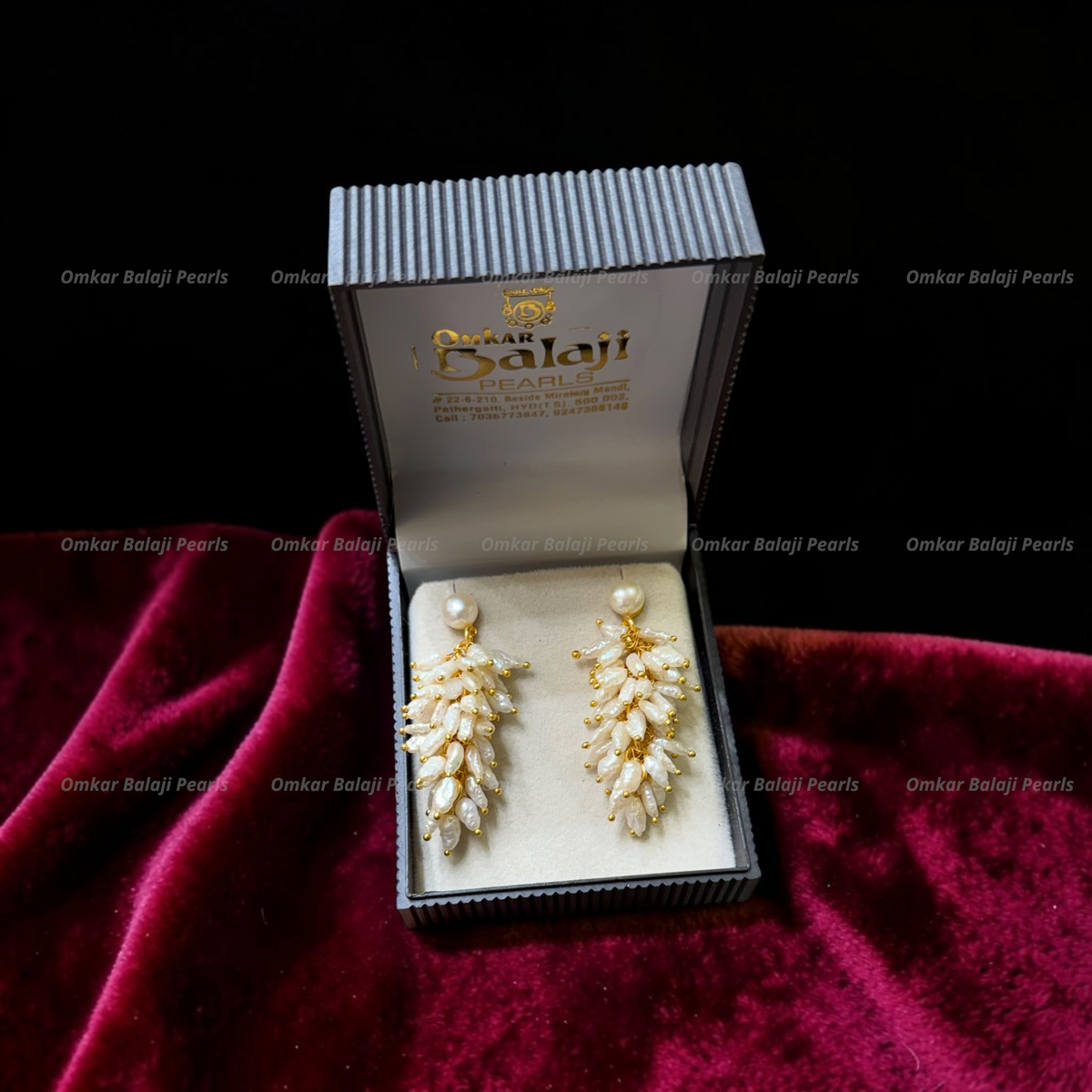🍇 Grape Pearl Earrings – A Statement of Rare Elegance ✨