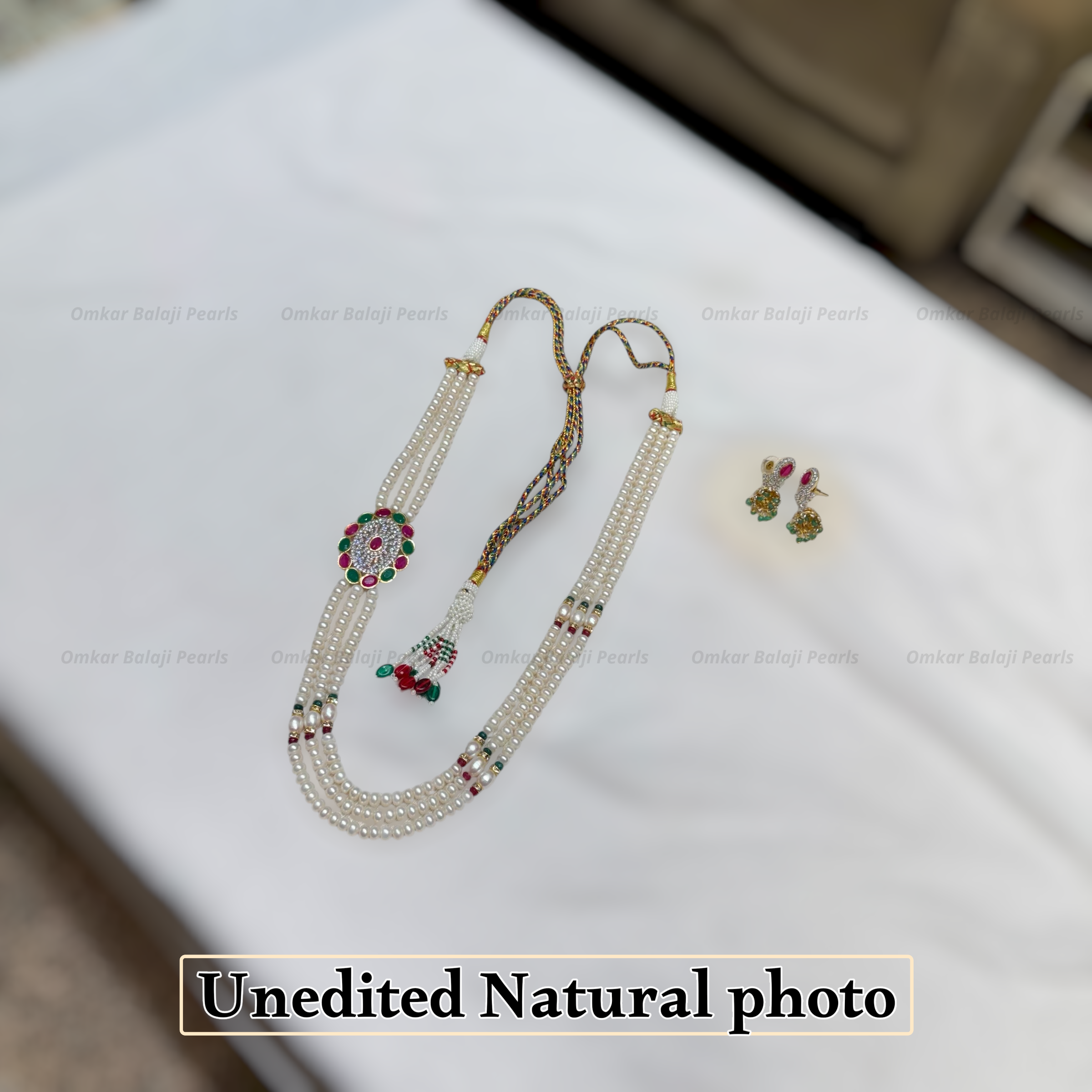 Real Pearls Side Piece with Jhumki
