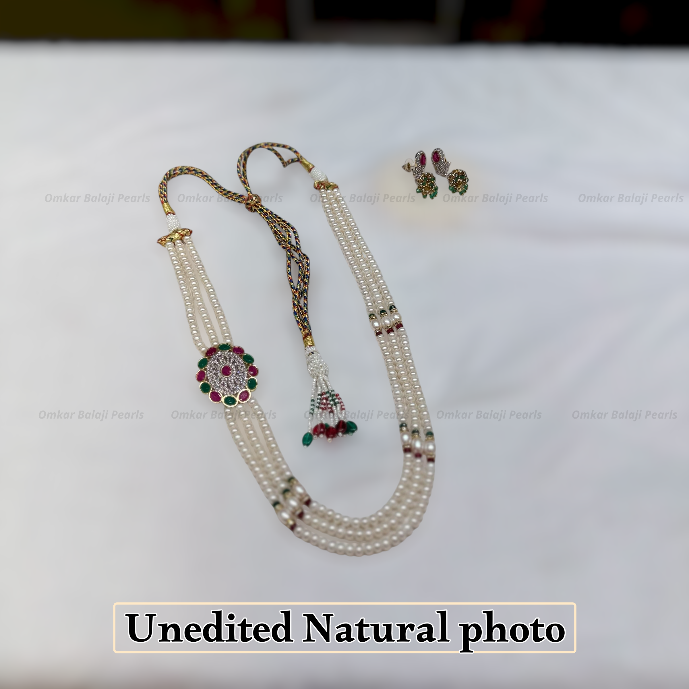 Real Pearls Side Piece with Jhumki