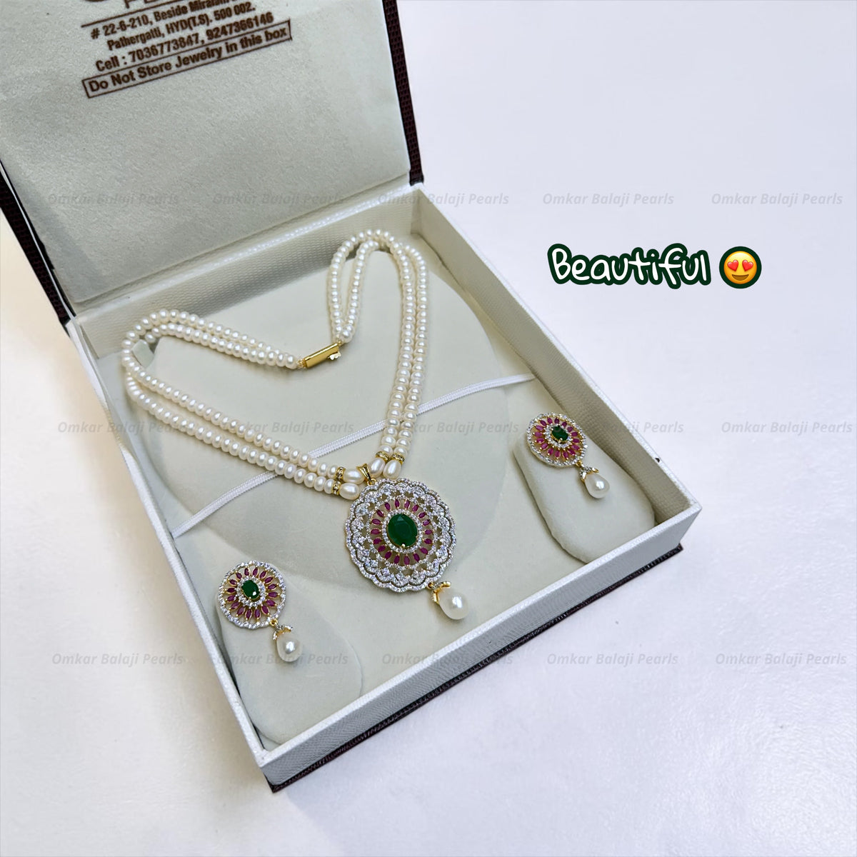 Beautiful Double Layer Pearl Set