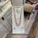 Handcrafted Gradation Pink Real Pearl Mala – Natural Shades