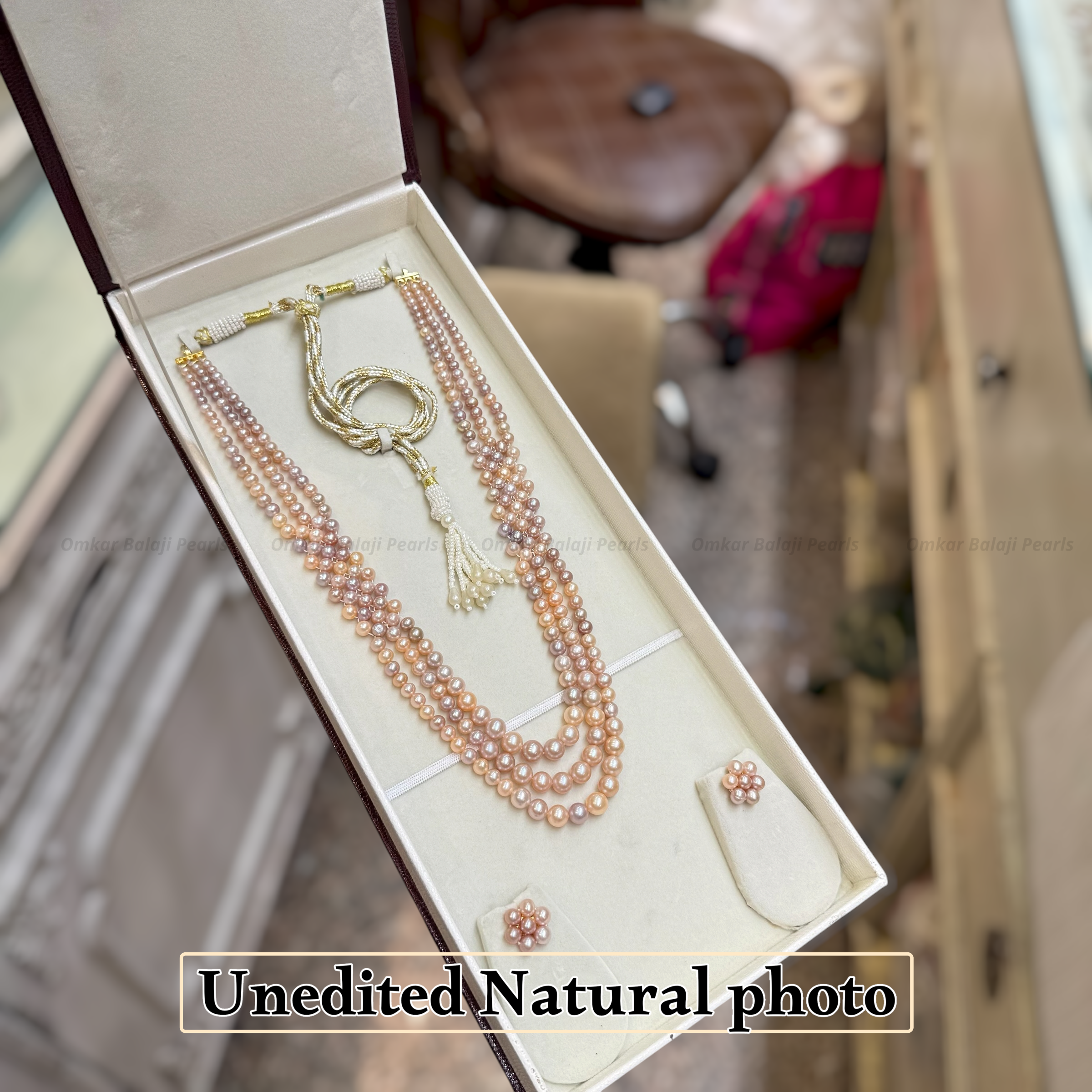 Handcrafted Gradation Pink Real Pearl Mala – Natural Shades