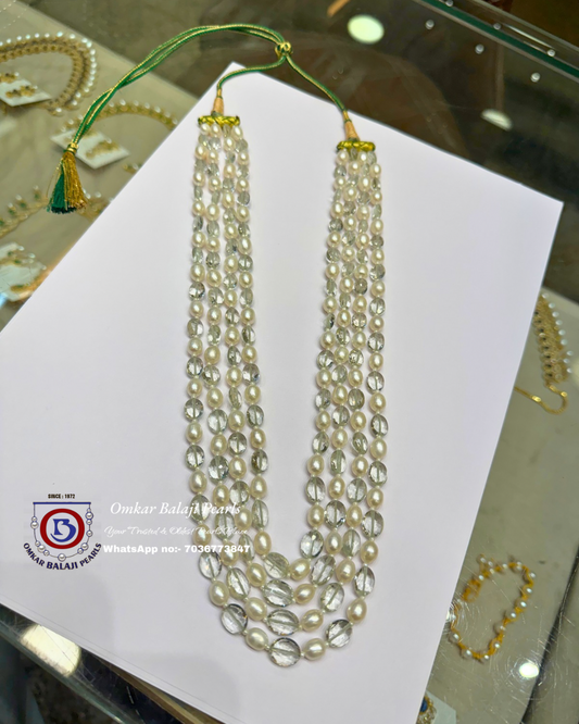Prasiolite & Pearls