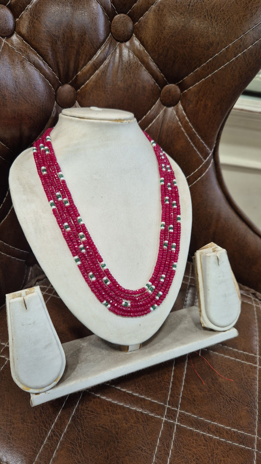 Ruby,Pearls,beryl emerald 5 line