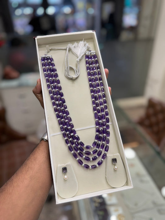 Amethyst & Real Pearls beautiful Combination