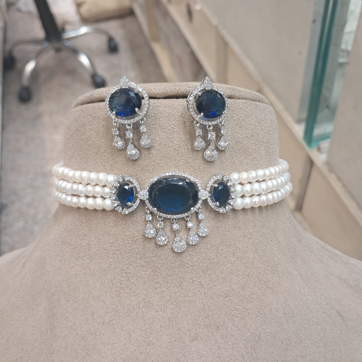 Choker Set Teal Blue