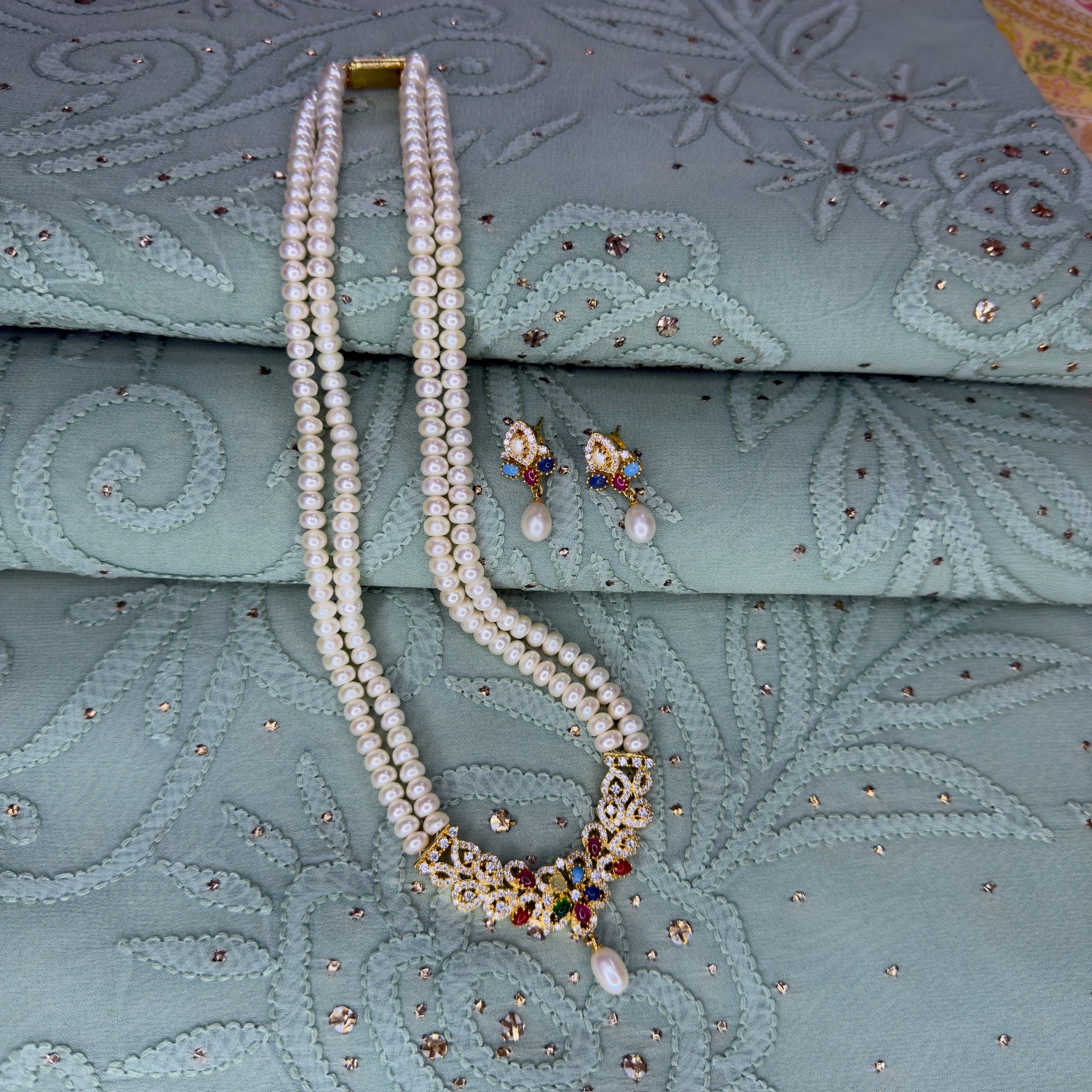 Replica Of Gold Set Navratna stones