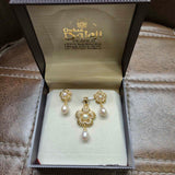 Elegant Locket Set Of Real Pearls
