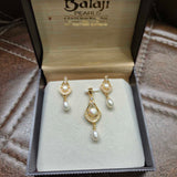 Elegant Locket Set Of Real Pearls