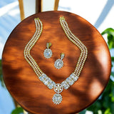 Daimond Style mini Raani Haar pink  Pearls