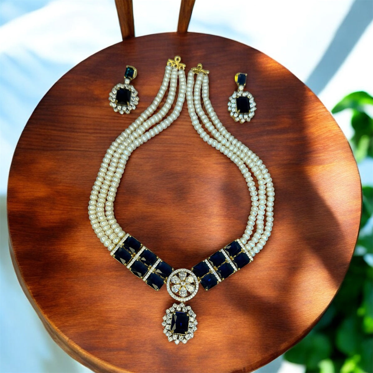 Daimond Style mini Raani Haar [Blue]