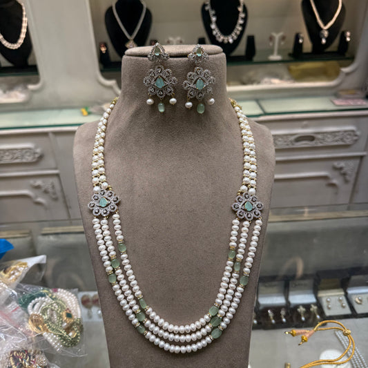 Artisan Dual Side Locket Real Pearl Set