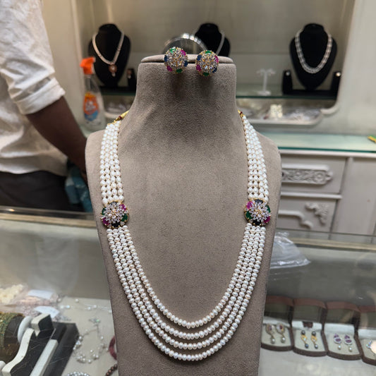 Exclusive Multi color Side Piece Of Real Pearls