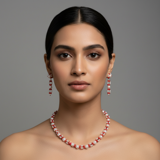 Coral & Pearls comnination Mala