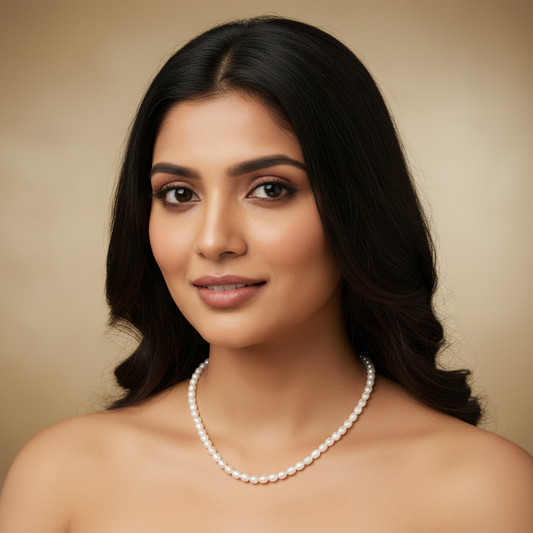 Oval pearls Single Layer