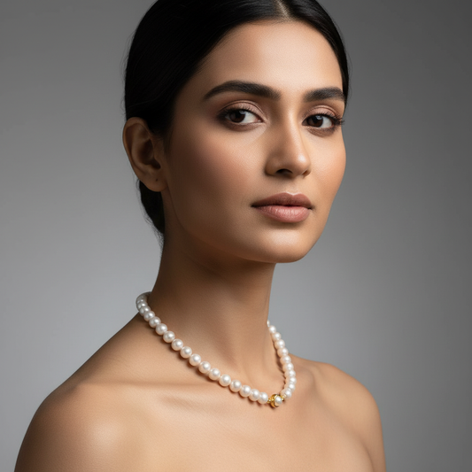 10mm white round pearls set