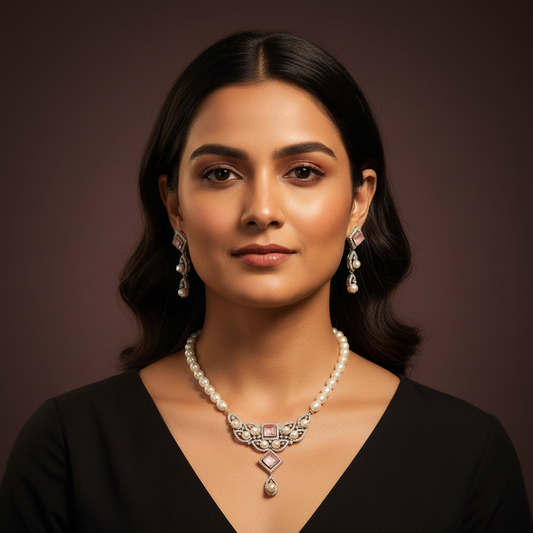 Designer Pearl Set Rose Pink