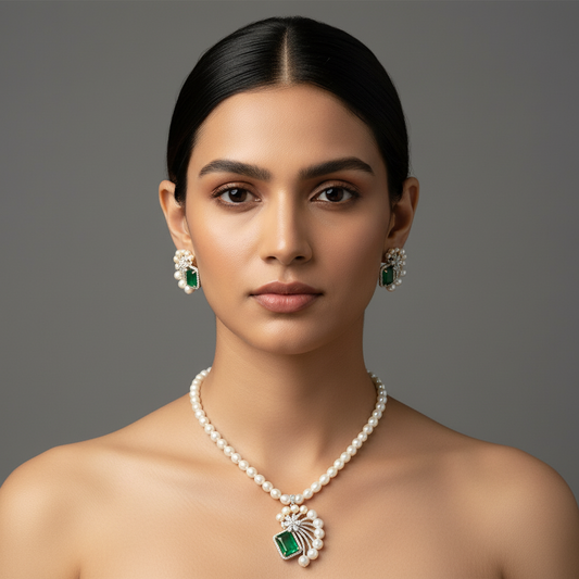 Unique Pearls Set Green