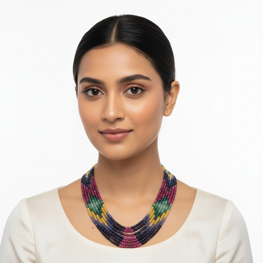 Multi Sapphire Beads 7 Lines