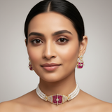 Choker Set Trending [ 2line RED ]