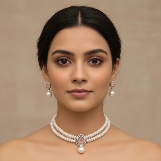 Choker Set Rose Pink